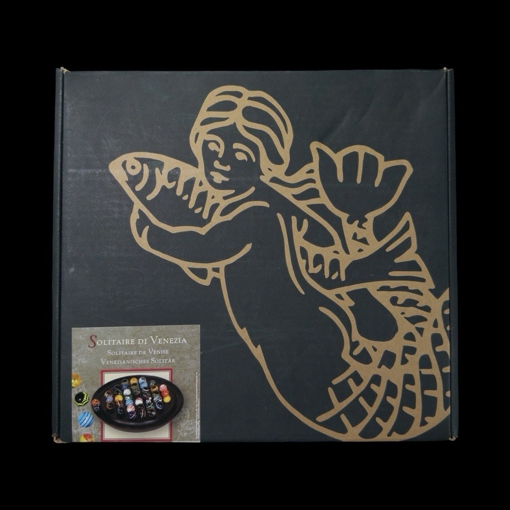 Authentic Models Glass (Hand Blown) Marble Solitaire Game Solitaire Di Venezia